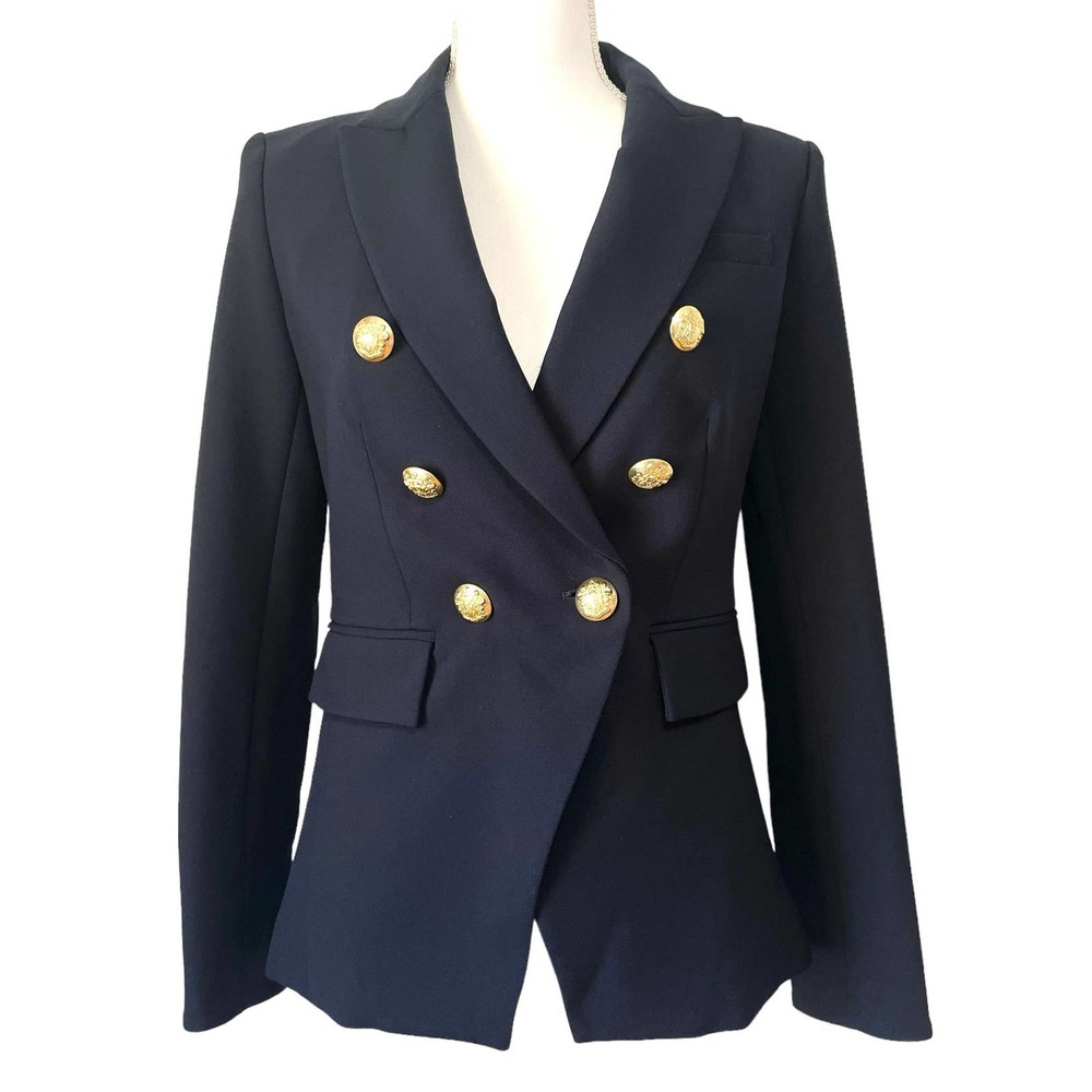 NWT Veronica Beard Miller Dickey Jacket Blazer Navy Blue Gold Buttons Size 2 - Picture 4 of 13